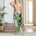 thumbnail image 2 of Sikiie Watercolor Green Leaves Mens Pajama Pants Sleep & Lounge Pants, PJ Bottoms With elastic waistb and Pockets Medium, 2 of 6