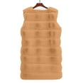 thumbnail image 4 of IROINNID Women's Sleeveless Open Front Coat Extra Long V-Neck Cover-up Faux-Fur Gilet Vest Solid Waistcoat Body Warmer Outwear, Brown, 4 of 5