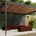 thumbnail image 1 of vidaXL 12 Piece Garden Lounge Set with Cushions Poly Rattan Brown, 1 of 5