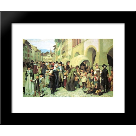 Die Länderkinder 20x24 Framed Art Print by Albert Anker