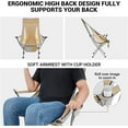 thumbnail image 6 of KingCamp High Back Camping Chairs Lightweight Compact Folding Chair with Armrest & Side Pocket & Carry Bag, Supports 265 lbs Khaki, 6 of 7