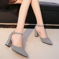 thumbnail image 3 of 1 Paire d'Escarpins pour Femmes à la Mode avec Bride à la Cheville, Talon Bas, Chaussures à Talons Blocs, 3 of 4