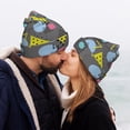 thumbnail image 5 of Lsque Geometric Pattern Knitted Beanie, Unisex Winter Hat, Knit Hat Winter Beanies Thick Fisherman Beanies Cuffed Plain Skull Caps, 5 of 6