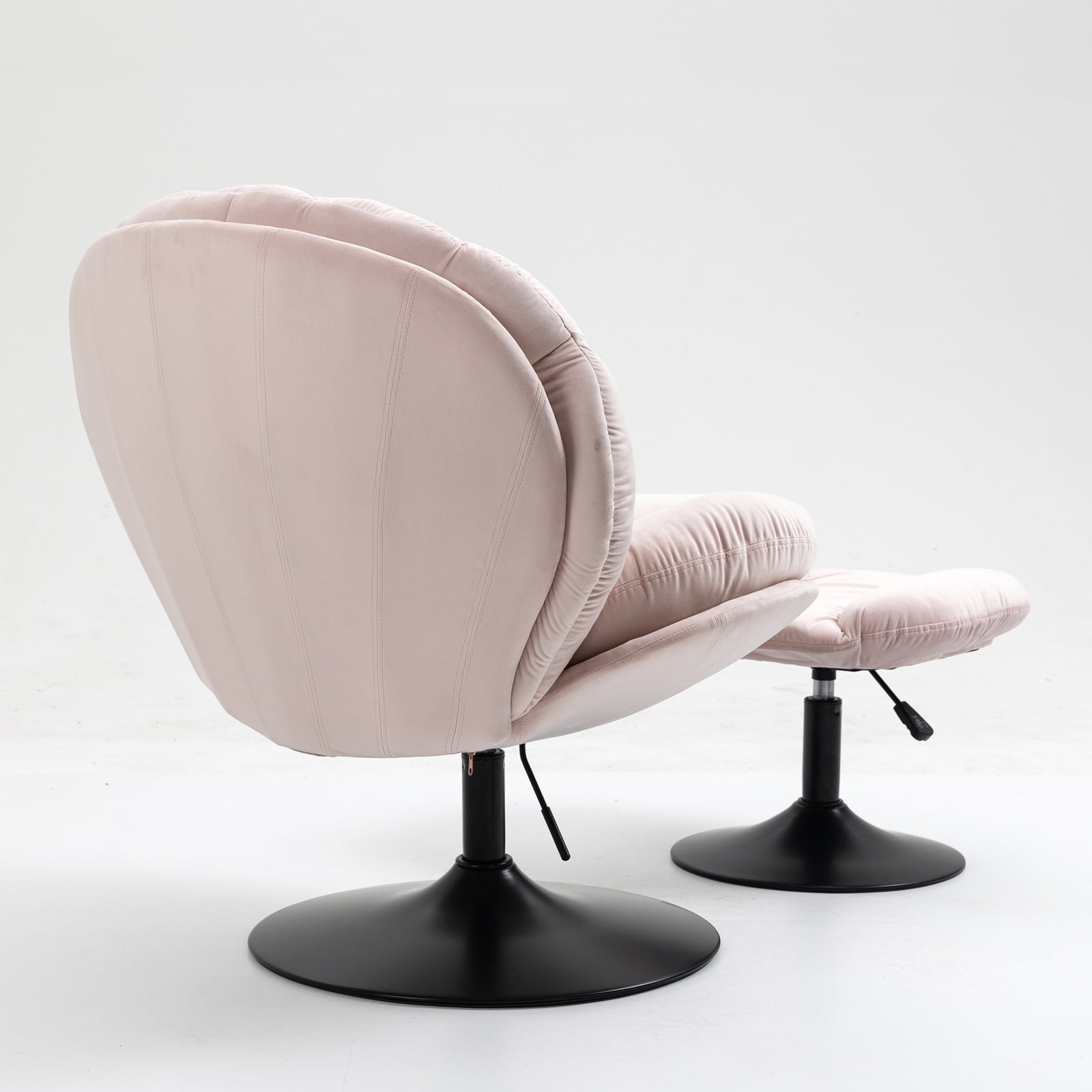 Yardi Yard Modern Swivel Upholstered Accent Chair and Ottoman, Adjustable Seat Height Velvet Office Chair Pink Yardi Yard Modern Swivel Upholstered Accent Chair and Ottoman, Adjustable Seat Height Velvet Office Chair Pink