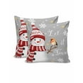thumbnail image 2 of Christmas Decorative Throw Pillow Covers 20x20 Inch Set of 2 Red Snowman Pillow Cases for Couch, Bird Snowflake Gray Cushion Case for Living Room Bedroom Bed Car Chair, 2 of 8