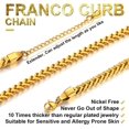 thumbnail image 4 of ChainsHouse 14k Gold Plated Chain Link Necklace for Men Women 4mm Flat Franco Curb Chains Jewelry Gift, 18 inch, 4 of 8