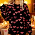 thumbnail image 2 of Hueook Valentines Day Shirt for Women Tops Crew Neck Printing Oversized Sweatshirt Long-sleeved Top Hoodie Black M, 2 of 8