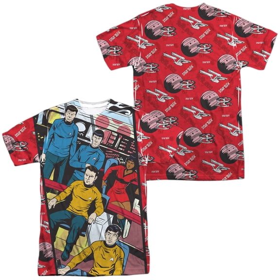 Star Trek Long Panel Unisex Adult Sublimated Costume T Shirt (Front/Back), Medium Multicolor