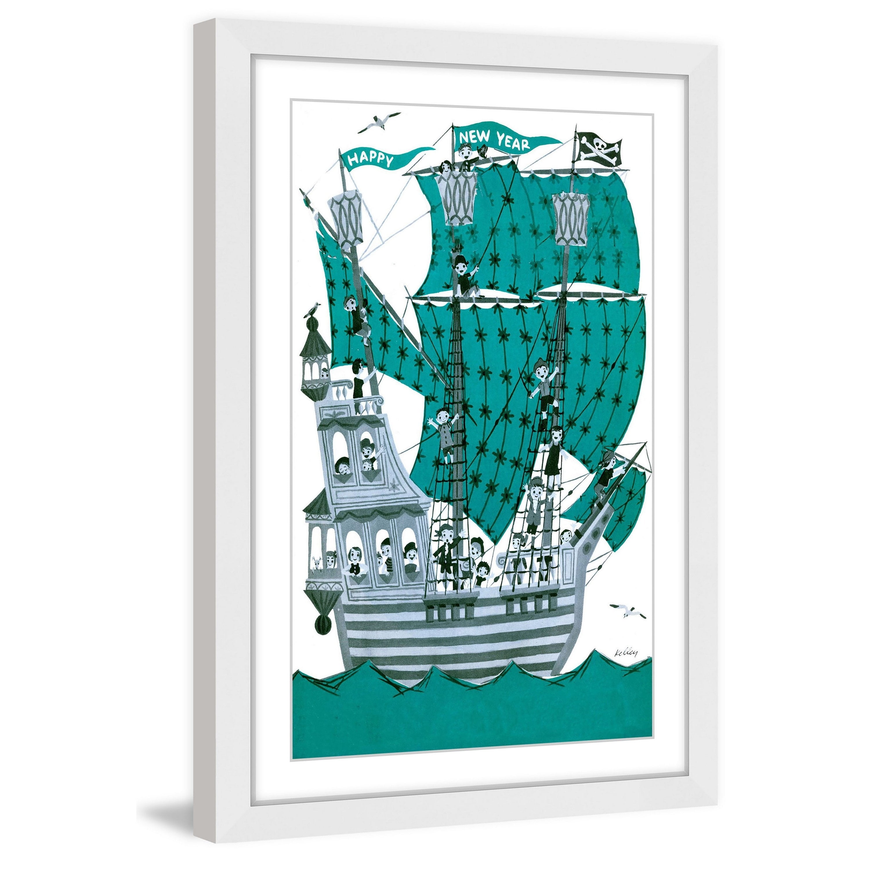 "Green Sails" Framed Painting Art Print