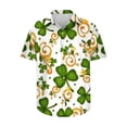 thumbnail image 3 of Camisas de playa hawaianas nuevas de verano para hombres y mujeres, camisa para parejas, camisa de manga corta con solapa estampada con trébol de cuatro hojas, camisas florales coloridas, 3 of 4