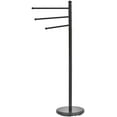 thumbnail image 5 of MyGift 40-inch Modern Freestanding Matte Black Bathroom Towel Rack with 3 Swivel Arms, 5 of 6