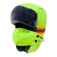 thumbnail image 4 of KLKCMS Russian Hat Reflective Skiing Cap Motorcycle Snowboarding Winter Trapper Hat Green, 4 of 9