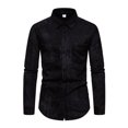 thumbnail image 1 of Fashnice Chemise Homme Col à Revers Chemise Boutonnée Coupe Régulière Tunique de Vacances Noire m, 1 of 9