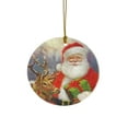 thumbnail image 1 of Pinnacle Peak Trading Santa with Gift and Reindeer Christmas Ornament 3 Inch, 1 of 4