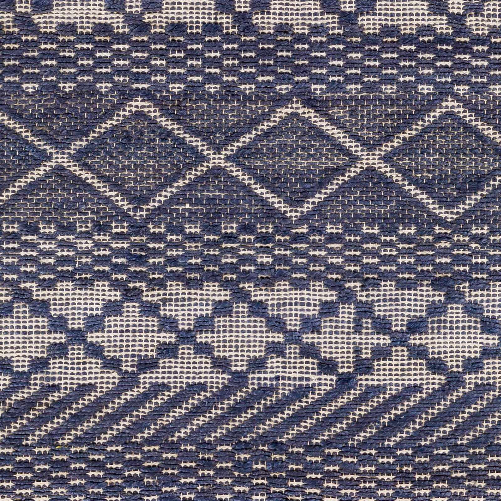 Hauteloom Bunclody Jute Living Room, Bedroom Area Rug - Bohemian, Transitional - Navy, Peach - 5' x 7'6"