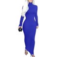 thumbnail image 1 of ORUYROP Women's Fall Turtleneck Long Sleeve Ribbed Slim Bodycon Maxi Dress, 1 of 6