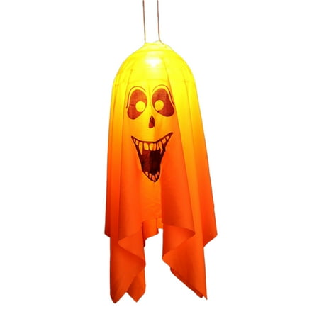 

Sunloudy Halloween Hanging Ornaments with Light Simulation Horrible Ghost Cloth Pendant Haunted House Bar Decorative Supplies