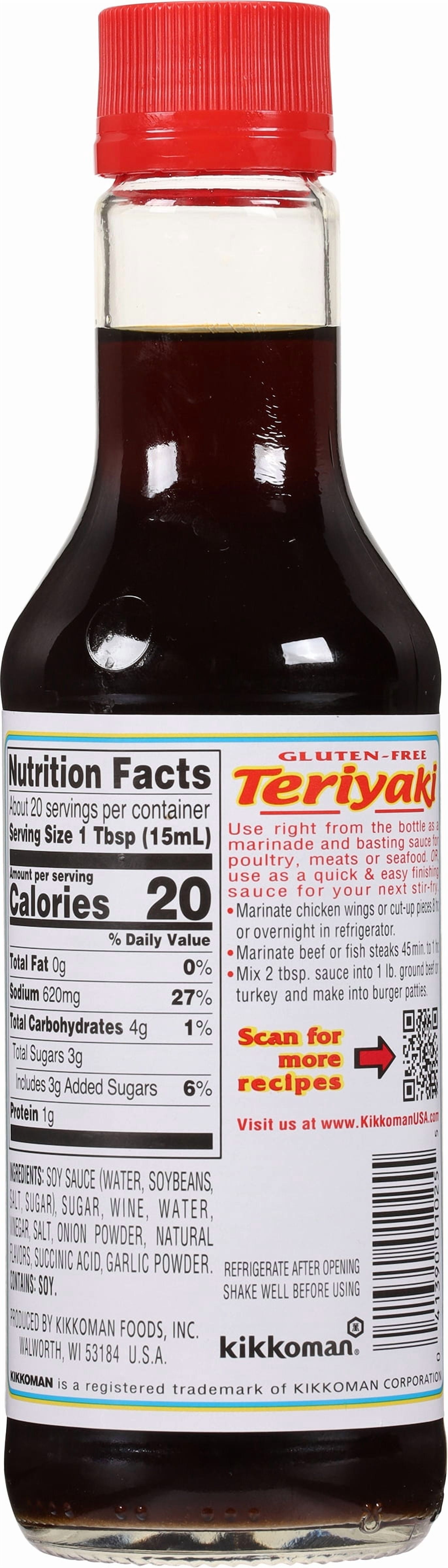 (6 pack) Kikkoman Gluten‑Free Teriyaki Marinade & Sauce, 10 fl oz Glass Bottle