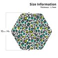 thumbnail image 2 of Vsdgher Green Leopard Leather Coasters for Drinks, Durable Drink Coasters 4 Set for Tabletop Protection, Luxurious Home Décor and Housewarming Gift ( {designName})Hexagon, 2 of 6