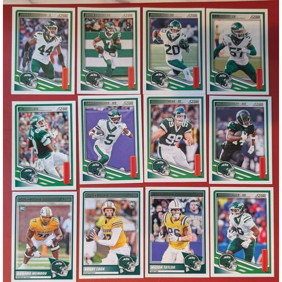 2025 SCORE NFL New York Jets Team Set Breece Hall Garrett Wilson Brady Cook