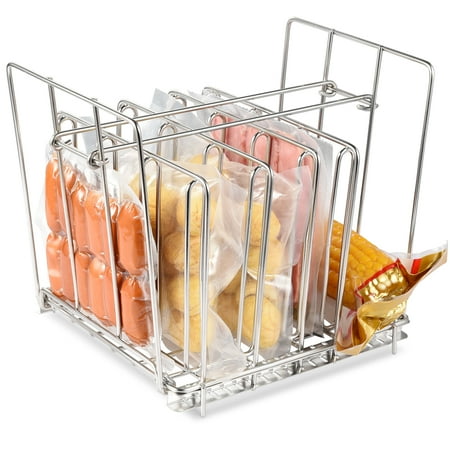 Adidas Bar Racks - Sous Vide Rack, Adjustable Stainless Steel Vacuum Bag Rack Holder with 5 Detachable Dividers and 2 No-float Top Bars, Designed for Even and Fast Heating, Suitable for 12Qt Containers