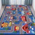 thumbnail image 1 of Kids Carpet Car Play Rug or Playroom, Play Rugs Town City Road Map Rug, Extra Large Boys Kids Car Track Carpet for Playroom, Bedroom, Living Room ,Blue 200X150 CM, 1 of 5