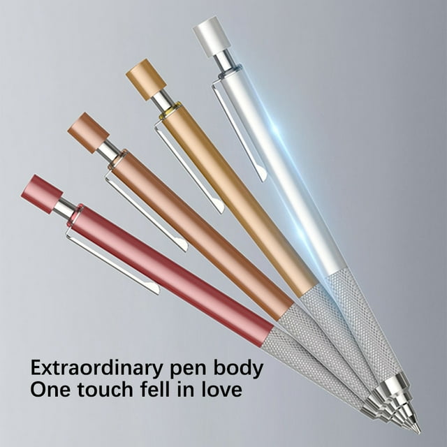 Mechanical Pencil Metal Writing Pens Sketch Pencils Low Center Of Gravity Student Stationery School Industry Supplies Metal Pink 0.7