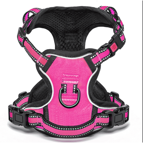 BaoCheng No Pull Vest Harness, Reflective Adjustable Soft Padded Pet Harness with Handle for Small to Large Dogs