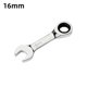 thumbnail image 4 of Llave Trinquete Rápida 72 Dientes Corto Mini Llave Torx Extremo Abierto Llave Hardware Reparación Automóviles Dos Vías Que Ahorra Mano Obra (16 Mm), 4 of 8
