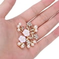 thumbnail image 4 of ZOUSSIQI 4Pcs Rhinestone Buckle, Hollow Crystal Flower Shape Buckle, Color Crystal Buckle for Wedding Party Prom Women Shoe Clips Buckles Decorations Accessories (5.2 * 4.2cm Pearl Flower CA919-18313, 4 of 9