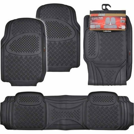 - Motor Trend Premium Odorless Floor Mats, Heavy-Duty Grid Diamond Pattern 3-piece For Large Cars, SUVs and Trucks