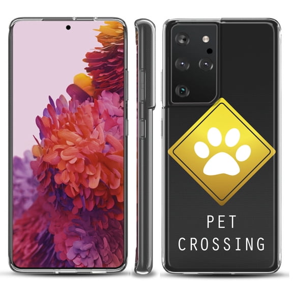Slim-Fit Lightweight Protective Phone Case compatible with Samsung Galaxy S21 ULTRA 5G, by OneToughShield ® - Pet Crossing
