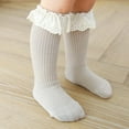 thumbnail image 2 of Baby Girls Knee High Socks Kids Toddler Tube Ruffled Stockings Little Girl's Lace Heelless Socks, 2 of 6