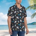 thumbnail image 2 of Cauagu Space Print Hawaiian Shirt for Men,Casual Short Sleeve Button Down Shirts Summer Beach Men's Regular-Fit Short-Sleeve Print Shirt -Large, 2 of 6
