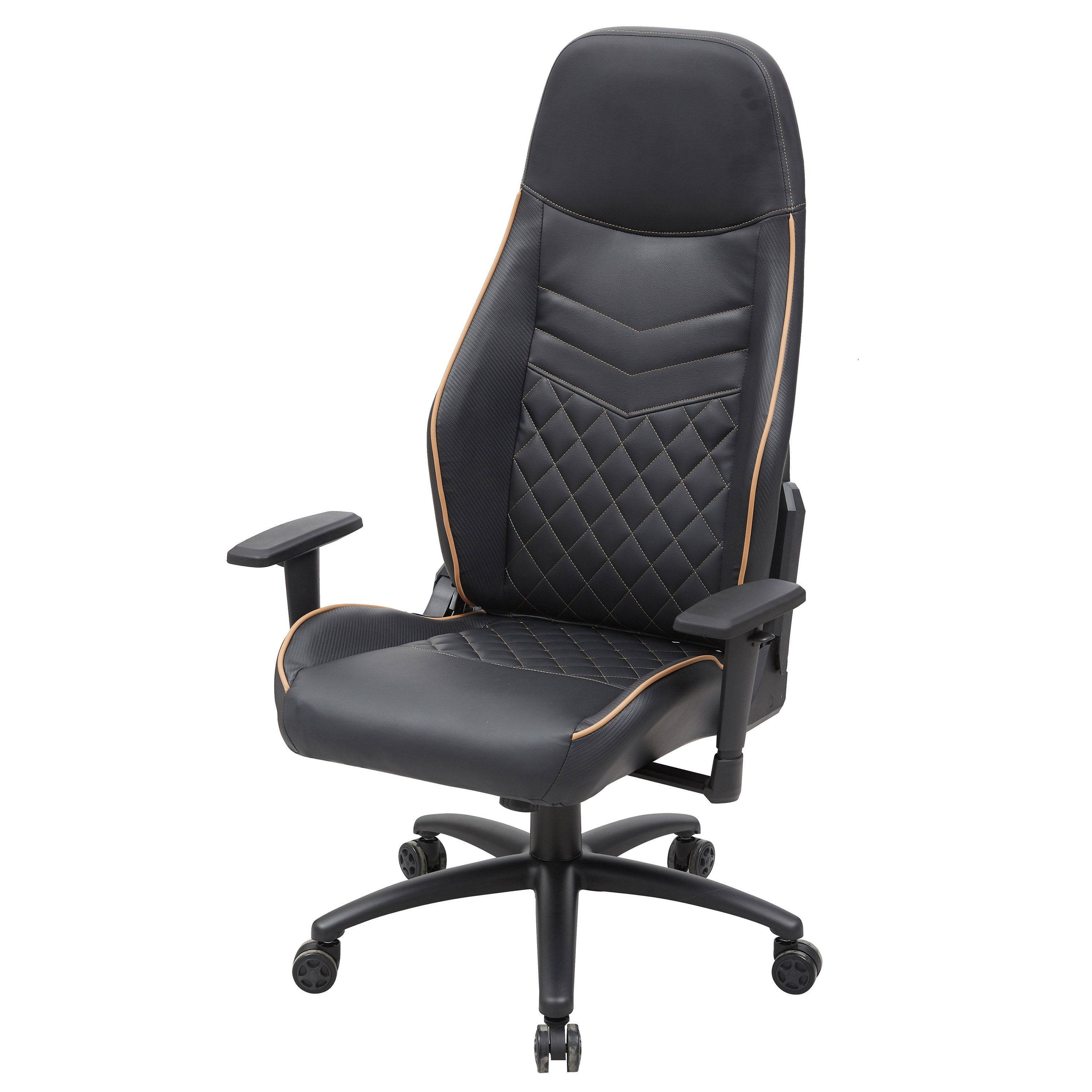 Furniture of America Consi Faux Leather Gaming Chair, Black, Brown