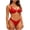 Red., variant on Agkizg Solid Color Spaghetti Strap Bikini Set,Two Piece Split Swimsuit with Top and Bottoms,Trendy Bathing Suits for Beach Pool Vacation (Women's)