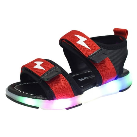 

Relanfenk Baby Sneakers Children Boys Lightning Led Light Luminous Run Sport Sandals Shoes