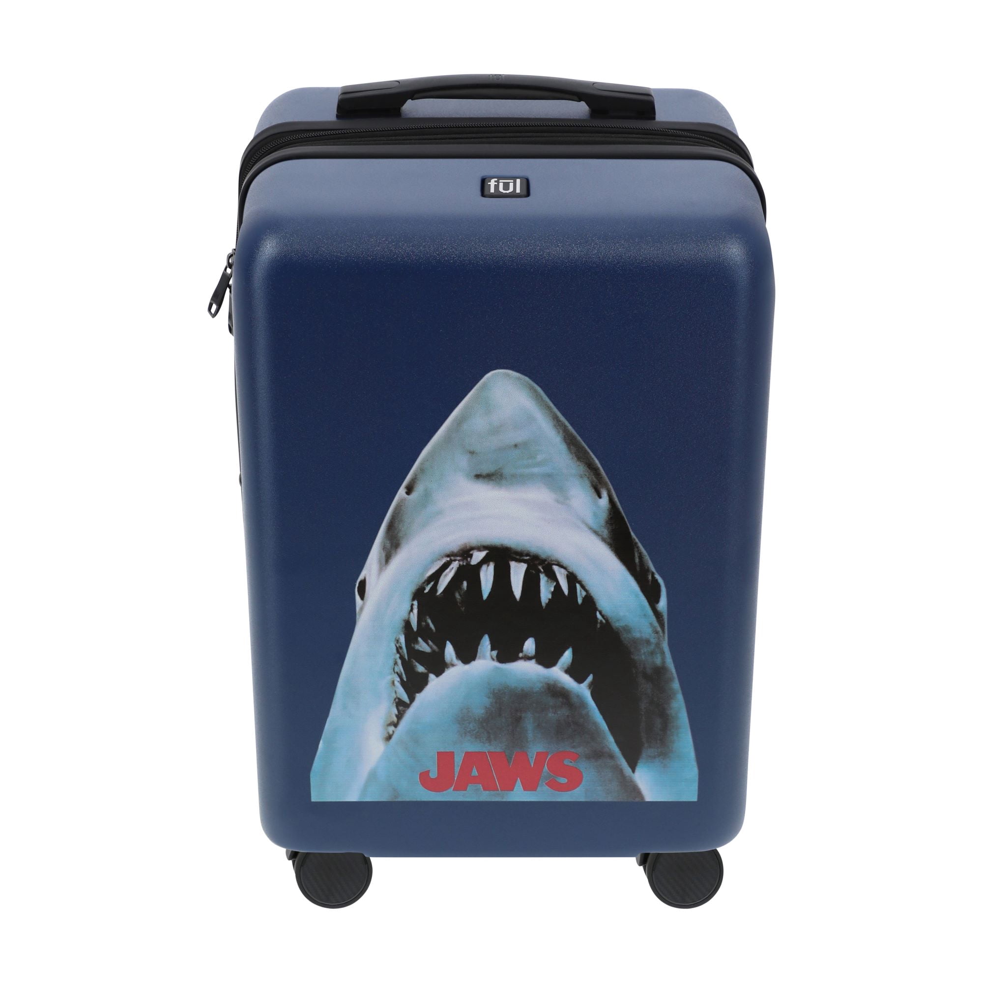 Jaws 22.5 Inch Carry On Luggage, Shark Hardshell Rolling Suitcase with Spinner Wheels, Blue