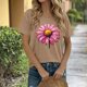 thumbnail image 2 of Camiseta de Manga Corta de Verano para Mujeres con Estampado Casual de Moda con Cuello Redondo, 2 of 8