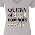thumbnail image 4 of Inktastic Queen of Dominoes Women's V-Neck T-Shirt, 4 of 5
