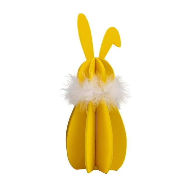 Decorar Figura De Conejo De Pascua De 8.6" Para Decorar Tu Escritorio, Kit De Madera Para Montar En Casa, Oficina, Amarillo (1 Unidad) Rkxzt