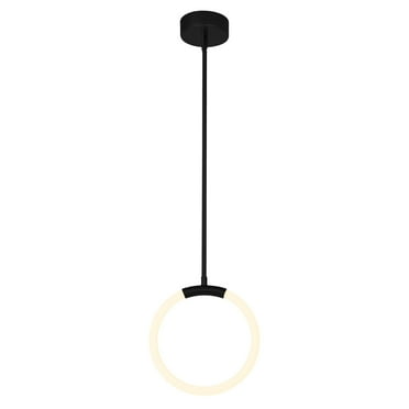 CWI Lighting Hoops 1 Light Contemporary Metal LED Pendant in Black