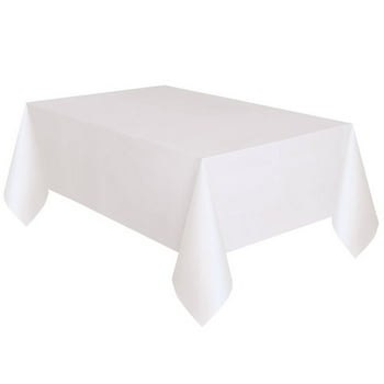 Way to Celebrate! White Plastic Party Tablecloths, 108 x 54in, 3ct