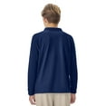thumbnail image 4 of Classroom School Uniforms Big Kid Long Sleeve Pique Polo CR835Y, XL, SS Navy, 4 of 7