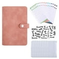 thumbnail image 1 of Cuaderno de presupuesto de cuero Cubierta de  de bolsillos con cremallera de 8 piezas Rosa Zulema cuaderno de facturas, 1 of 8