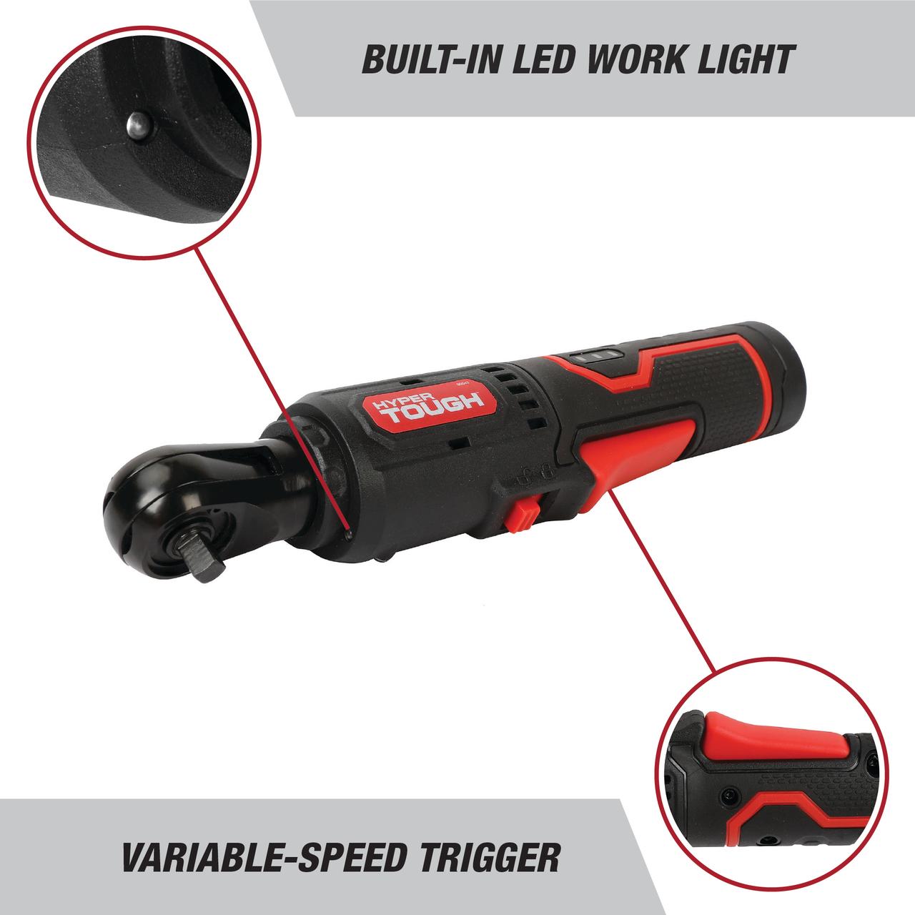 Trinquete inalámbrico Hyper Tough de 4V con cable de carga USB-C 6