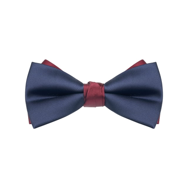 INSPIRAR CHIC Corbata de Pajarita Vintage de Dos Colores para el Día del Padre para Banquetes, Bodas y Más, Azul-Rojo, Talla Única