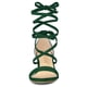 thumbnail image 2 of Sandalias Punta Abierta De Tacón De Mediana Grueso Con Cordón Para Mujer Verde 39, 2 of 6