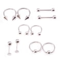 thumbnail image 1 of Basique 10 Pcs Fer à Cheval Tétine Captive Labret Bijou de Perçage 14 g, 1 of 7