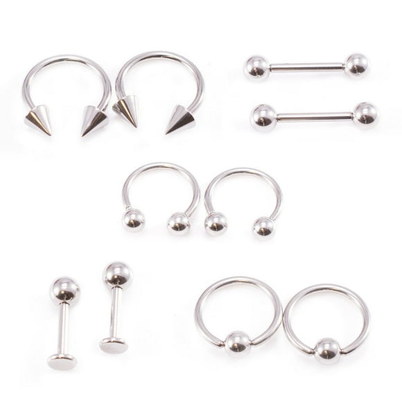 Basique 10 Pcs Fer à Cheval Tétine Captive Labret Bijou de Perçage 14 g